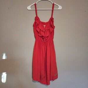 Women's Hollister Red/Orange Spaghetti Strap Sun Dress, Size M